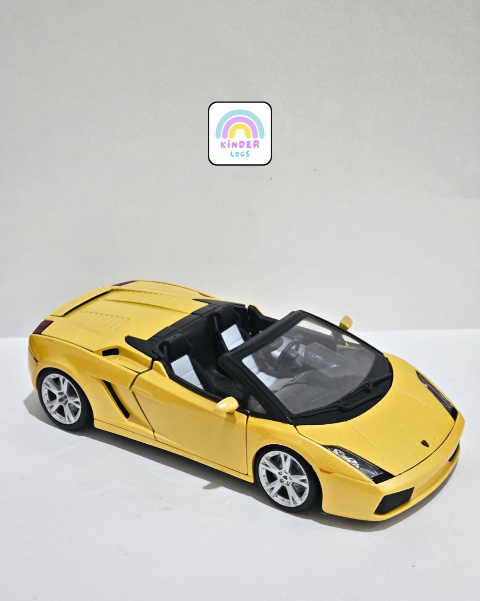 1:18 Bburago Lamborghini Gallardo Spyder - Yellow Color (Pre - Owned) - Kinder Logs