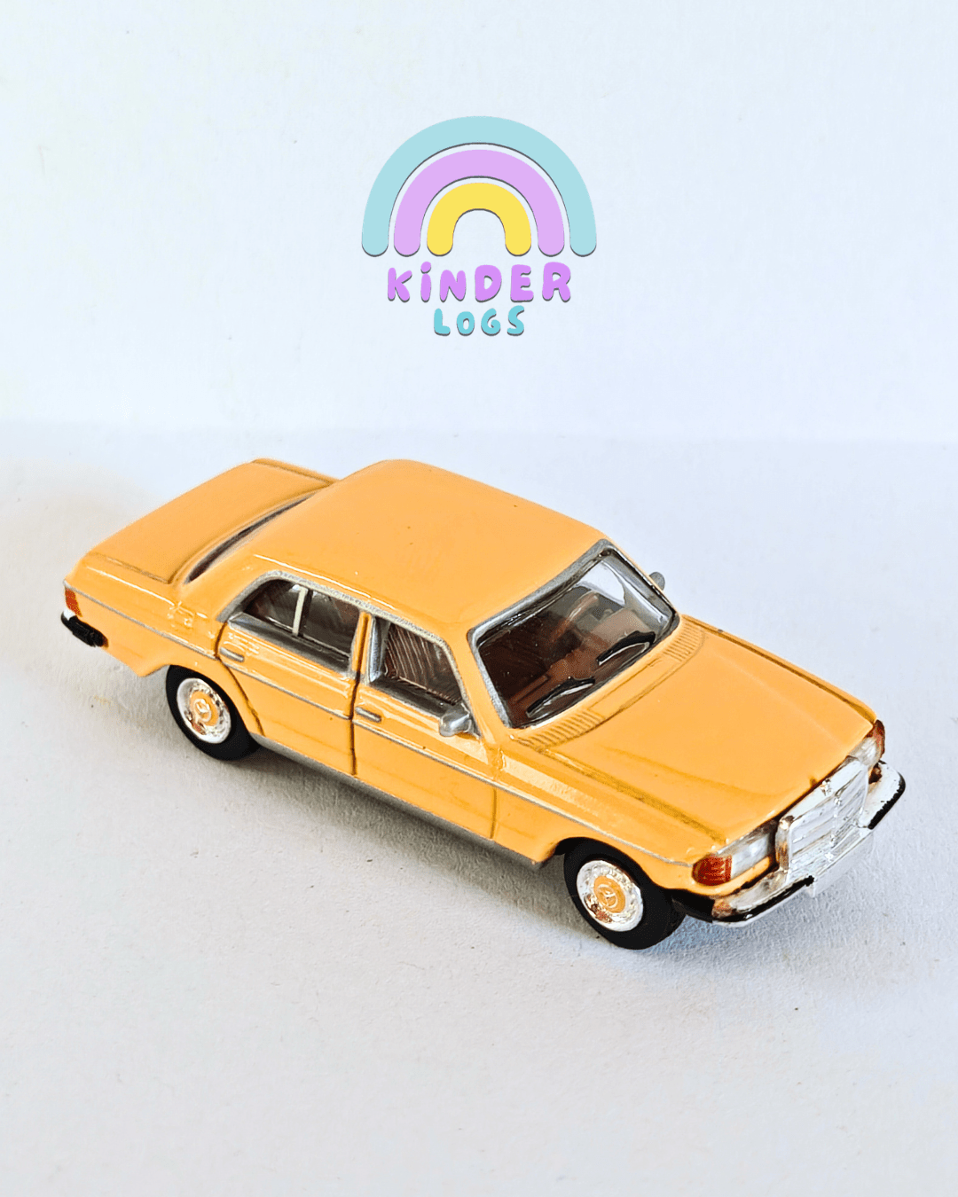 1:87 Schuco Mercedes-Benz W123 Sedan - Orange (Uncarded - New) - Kinder Logs