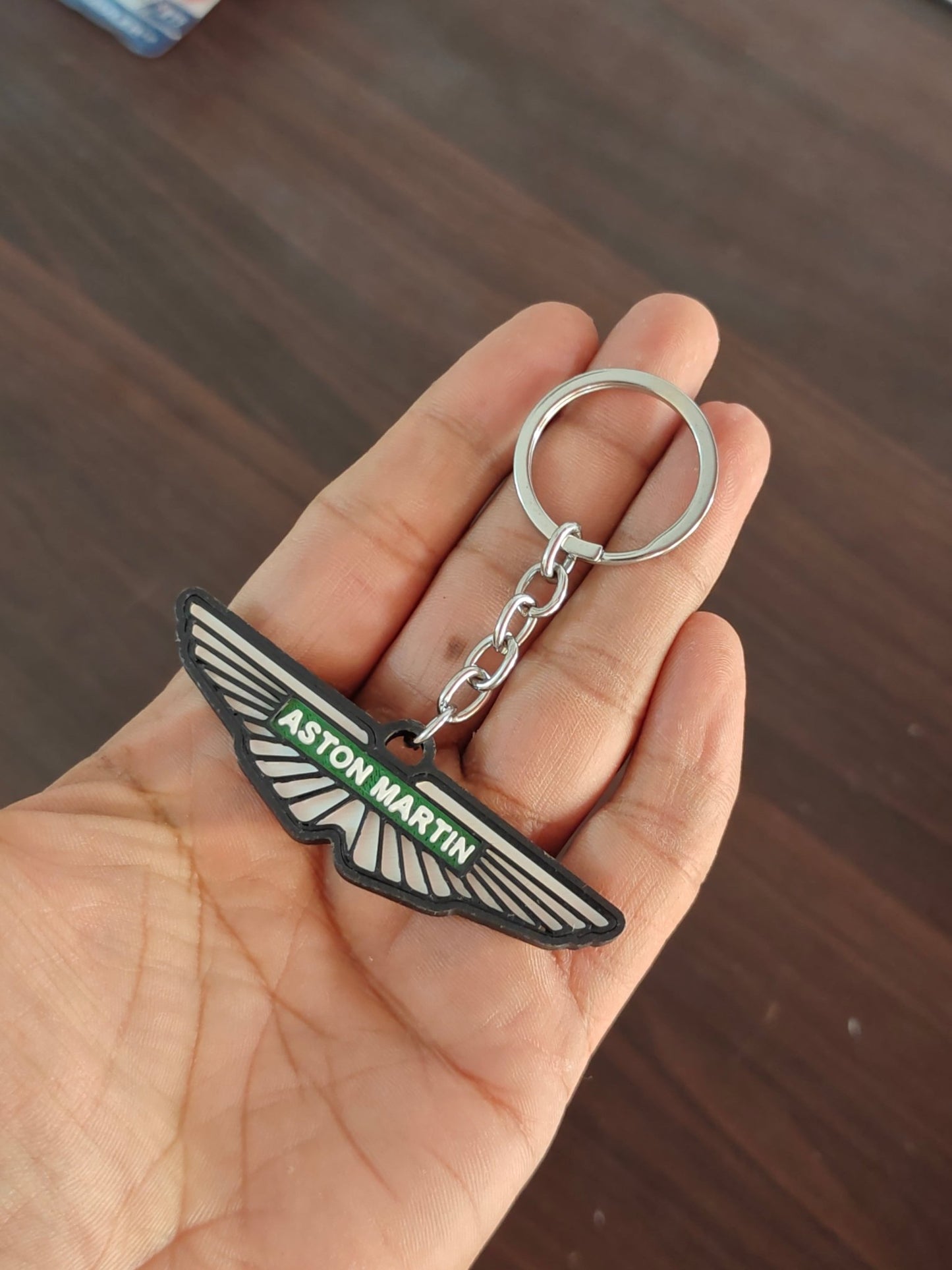 3D - Printed Aston Martin Logo Key Chain - Kinder Logs