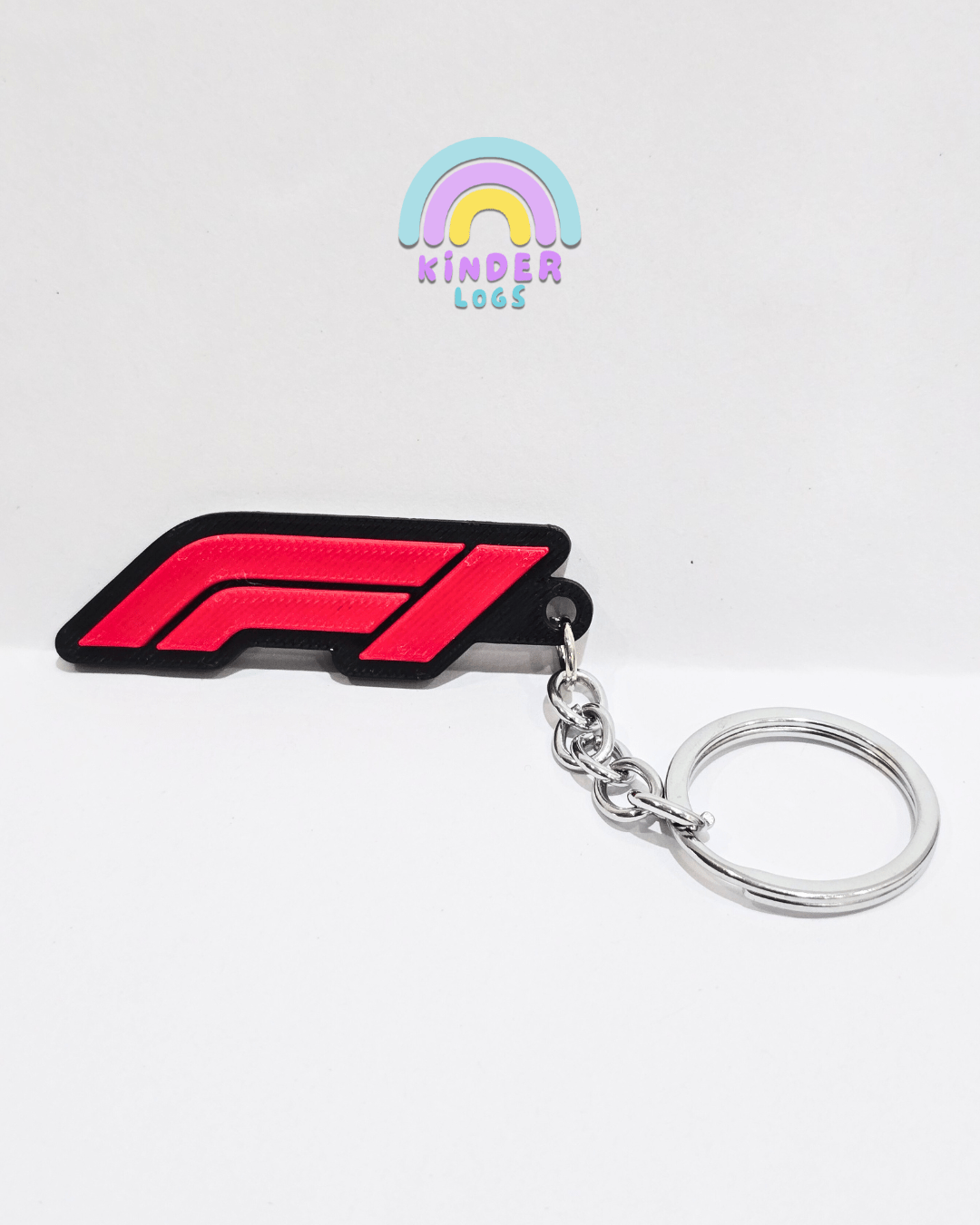 3D - Printed F1 Logo Key Chain - Kinder Logs