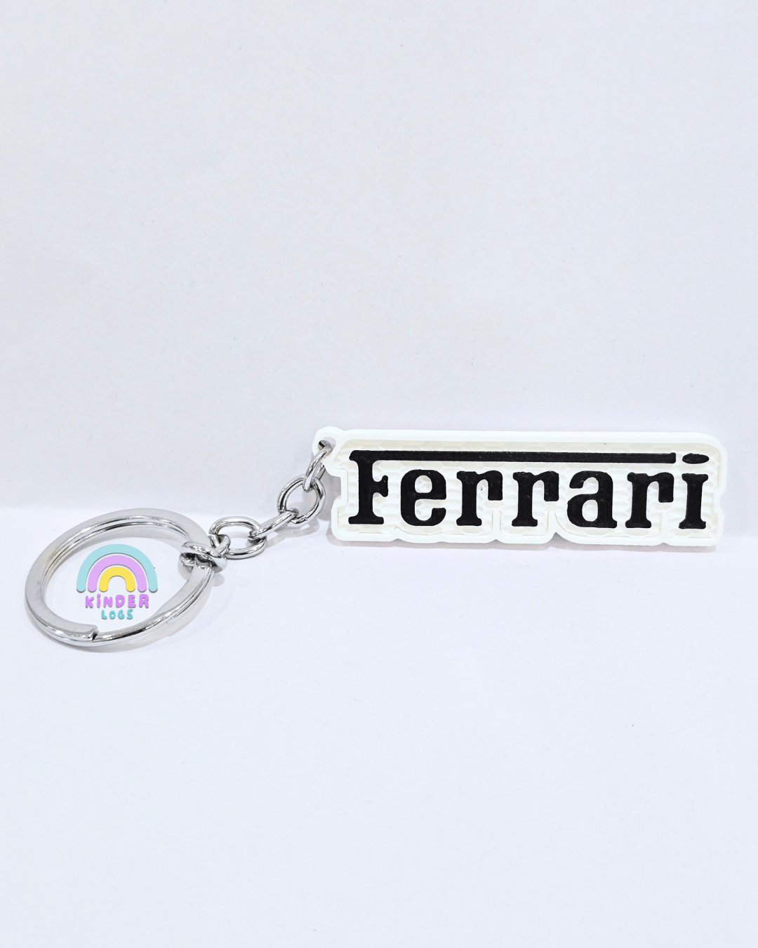 3D - Printed Ferrari Logo Key Chain - Kinder Logs