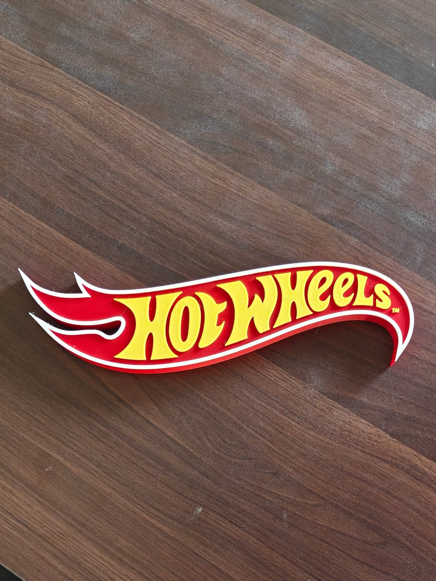 3D - Printed Hot Wheels Logo (11 - Inch in Size) - Kinder Logs