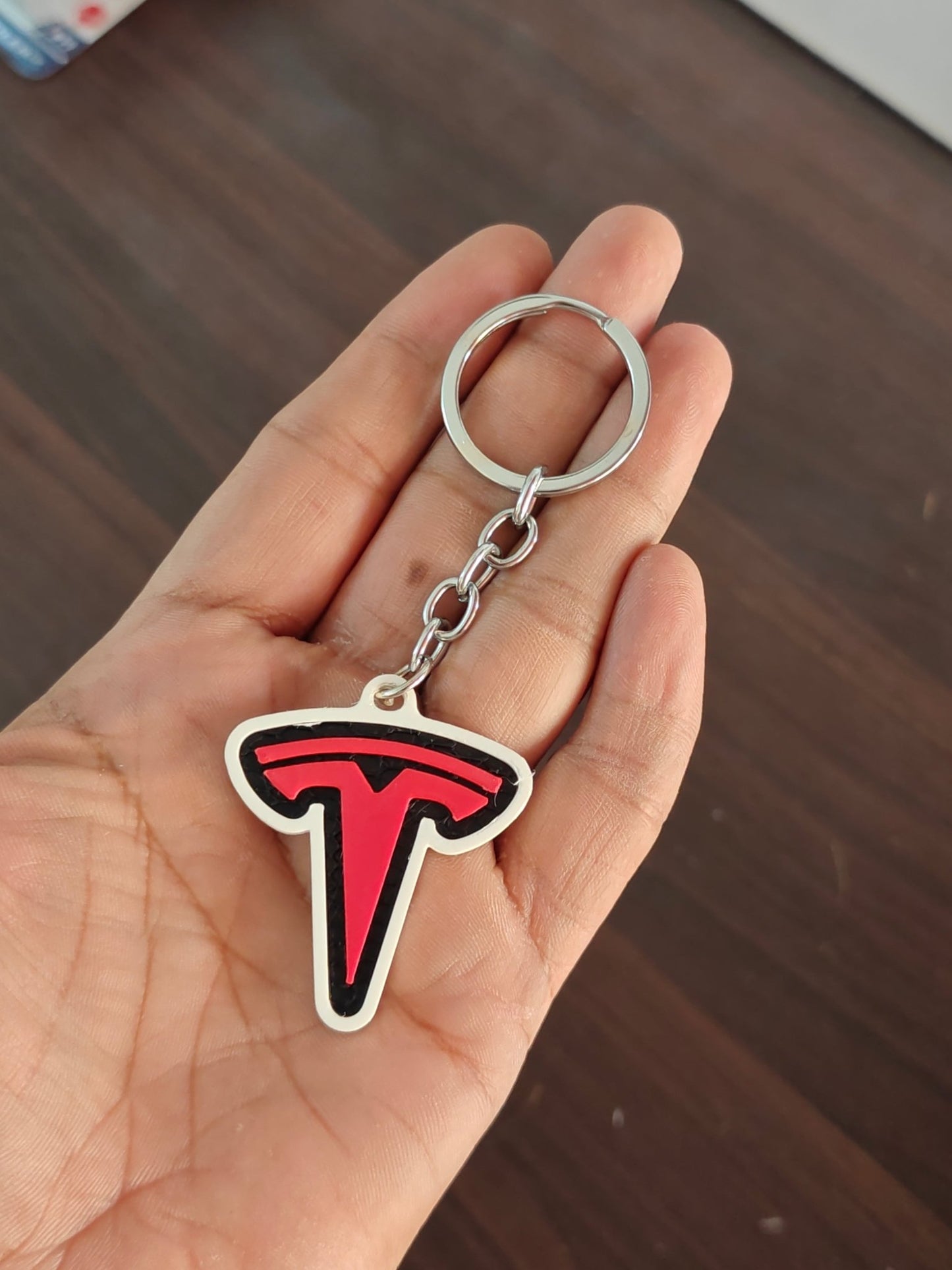 3D - Printed Tesla Logo Key Chain - Kinder Logs