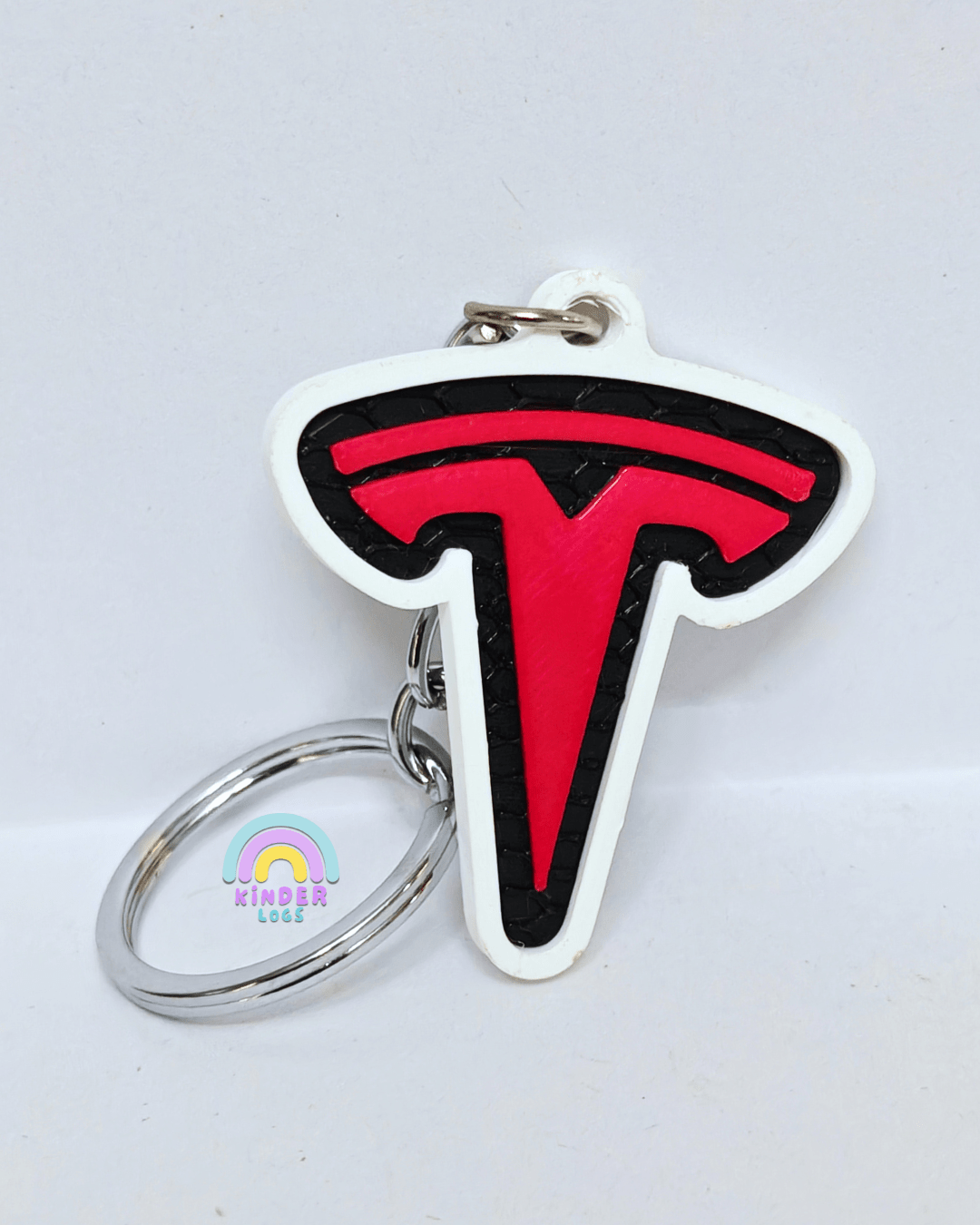 3D - Printed Tesla Logo Key Chain - Kinder Logs