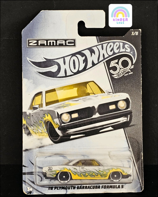 50th Anniversary Hot Wheels Zamac 1968 Plymouth Barracuda Formula S - Kinder Logs
