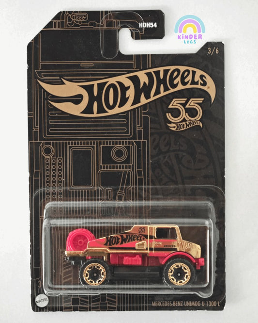 55th Anniversary Hot Wheels Mercedes - Benz UNIMOG 1300L - Kinder Logs