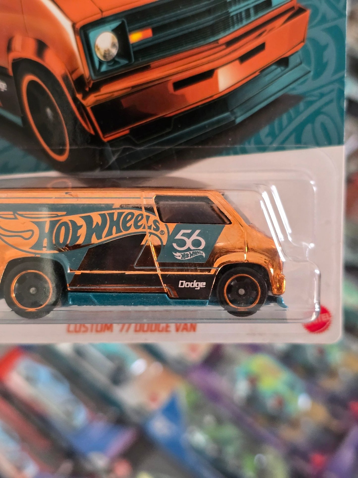 56th Anniversary Hot Wheels Custom 1977 Dodge Van (Chase) - Kinder Logs