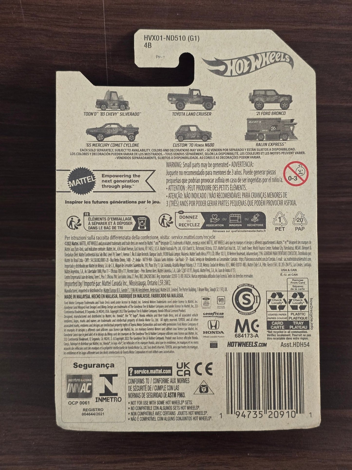 56th Anniversary Hot Wheels Toyota Land Cruiser (2023 Imported Card) - Kinder Logs