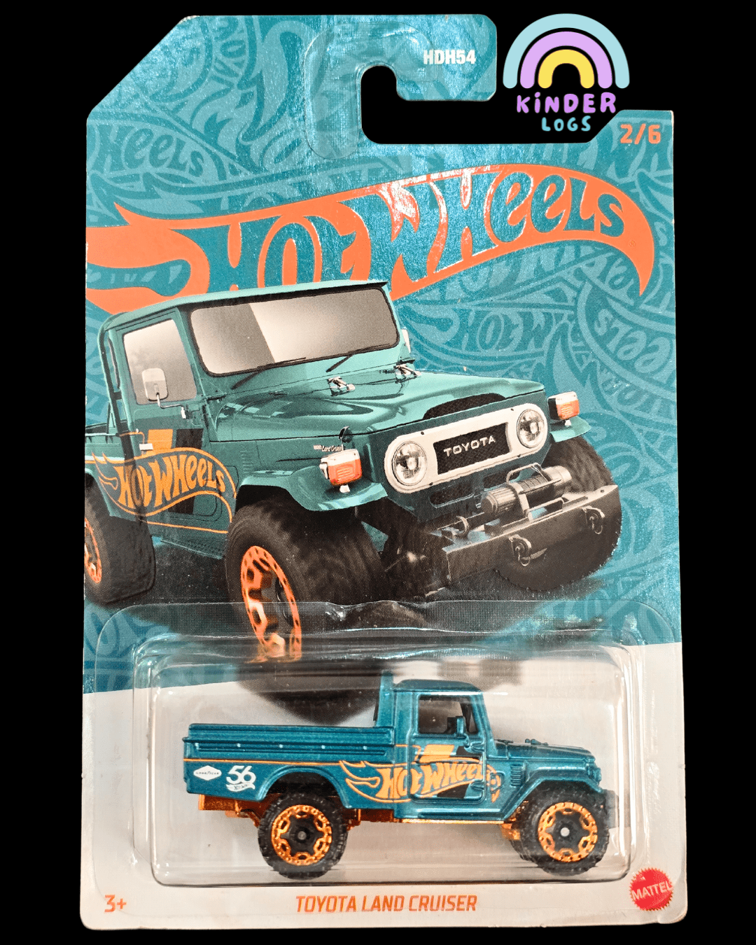 56th Anniversary Hot Wheels Toyota Land Cruiser (2023 Imported Card) - Kinder Logs