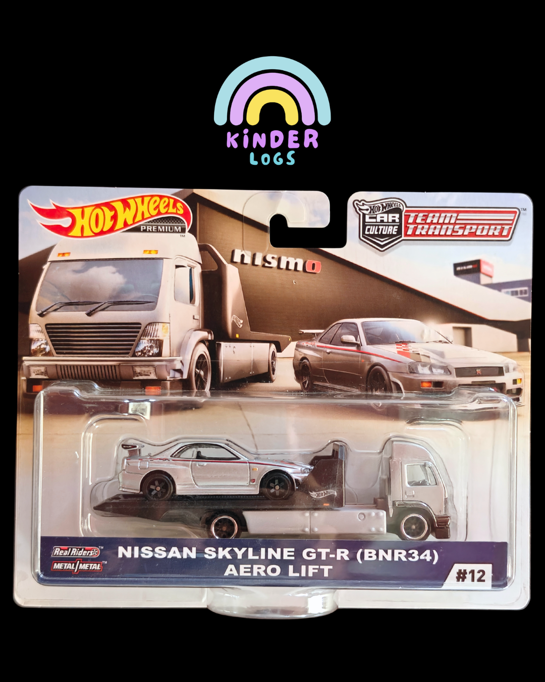 Premium Hot Wheels Team Transport - Aero Lift & Nissan Skyline GT-R BNR34 (Imported)