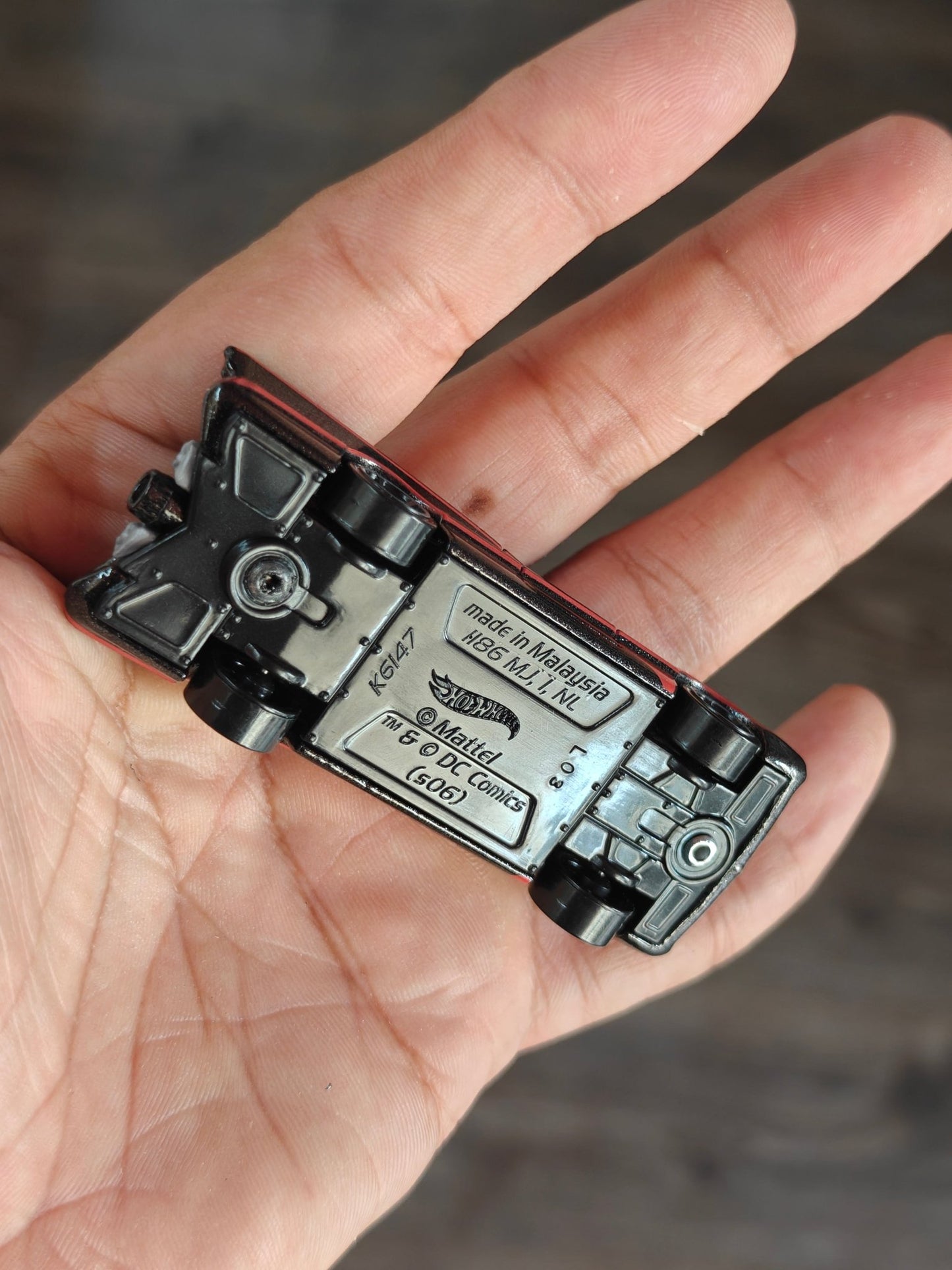 Batman Hot Wheels TV Series Batmobile - Red Graphics (Uncarded) - Kinder Logs