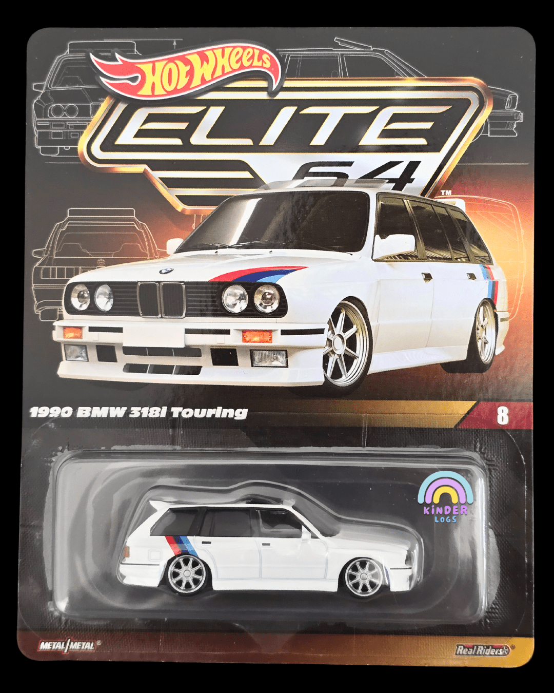 Elite64 Hot Wheels 1990 BMW 318i Touring (Imported) - Kinder Logs
