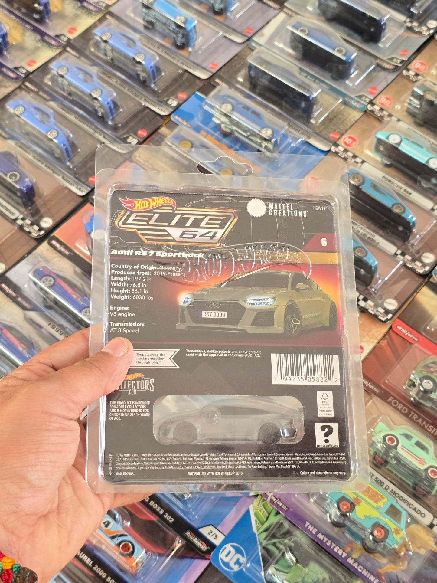 Elite64 Hot Wheels 2021 Audi RS 7 Sportback (Imported) - Kinder Logs