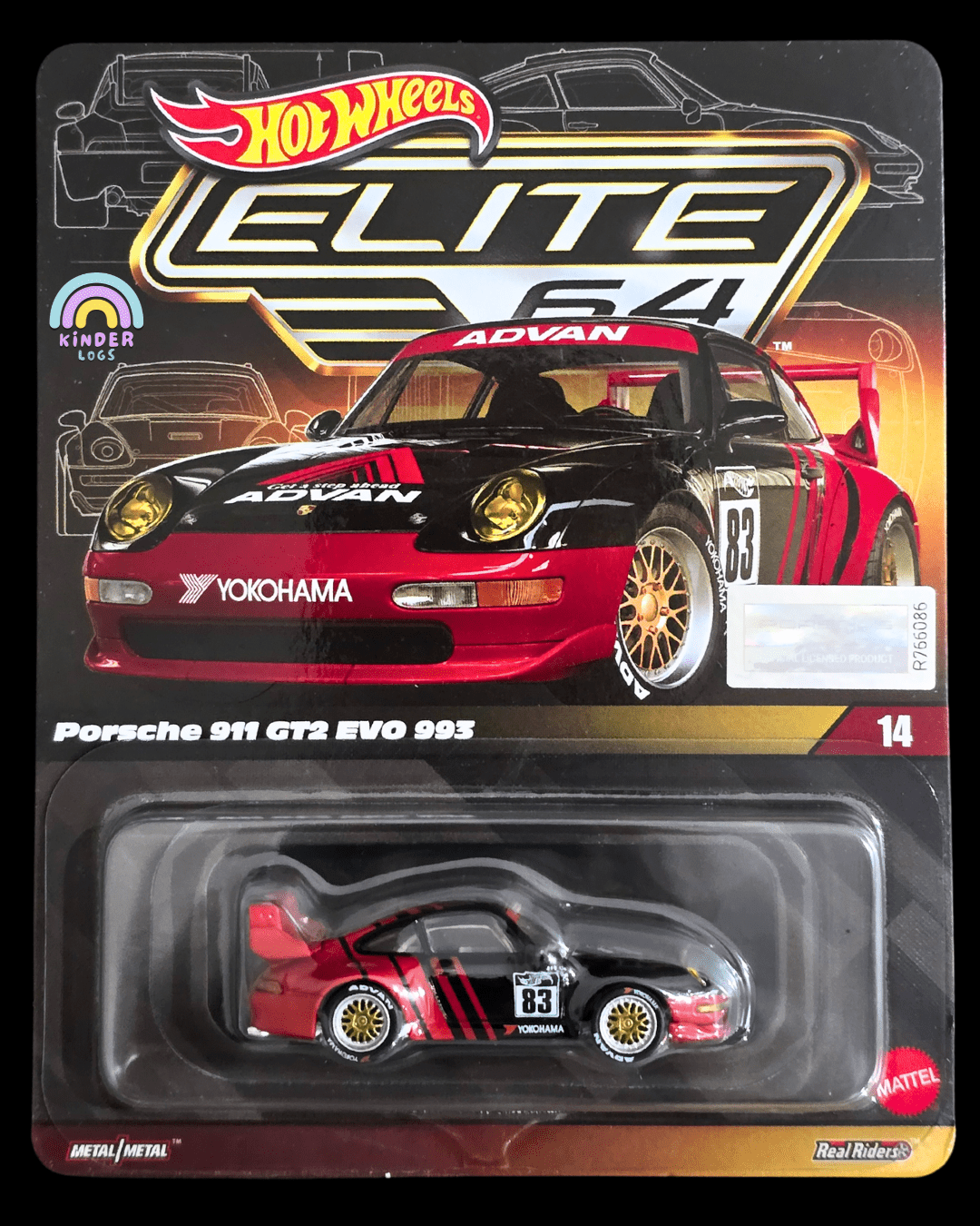 Elite64 Hot Wheels Porsche 911 GT2 EVO 993 (Imported) - Kinder Logs