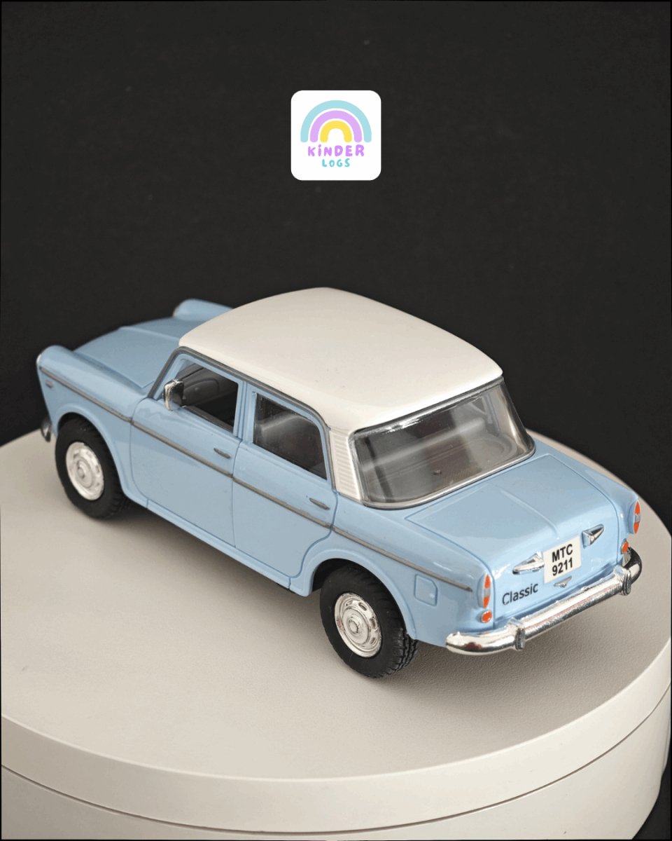 Fiat Premier Padmini Classic Car With Openable Doors (Blue) - Kinder Logs