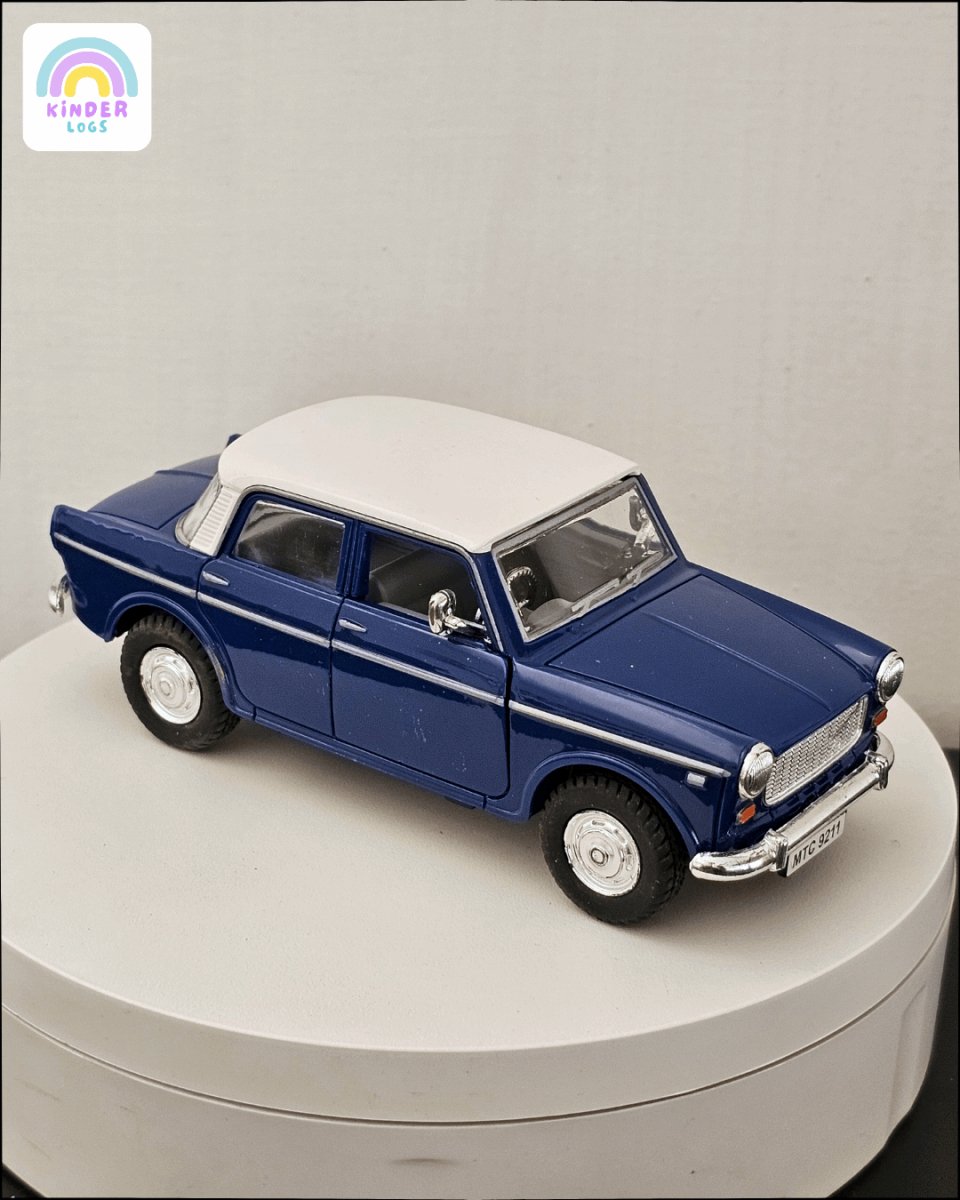 Fiat Premier Padmini Classic Car With Openable Doors (Dark Blue) - Kinder Logs