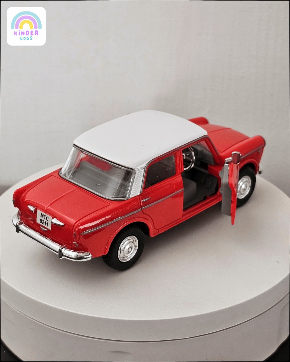 Fiat Premier Padmini Classic Car With Openable Doors (Red) - Kinder Logs