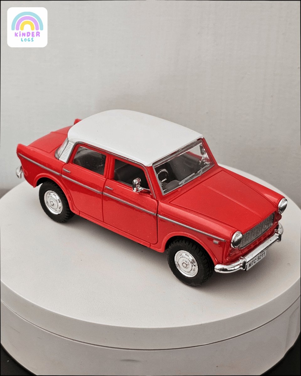 Fiat Premier Padmini Classic Car With Openable Doors (Red) - Kinder Logs