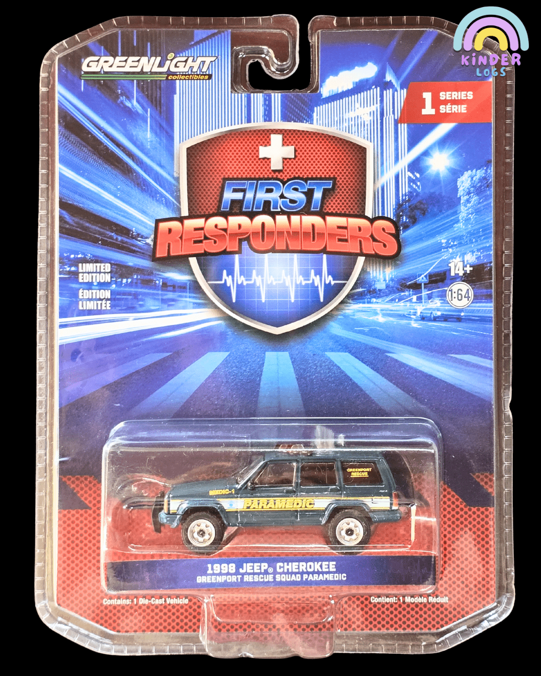 Greenlight 1998 Jeep Cherokee - Greenport Rescue Squad Paranedic (Sealed Pack) - Kinder Logs