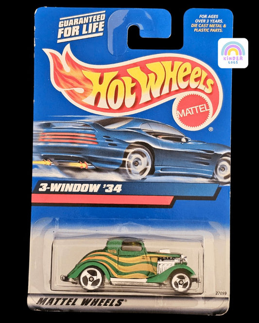 Hot Wheels 1934 Ford 3 - Window Coupe Vintage Car - Kinder Logs