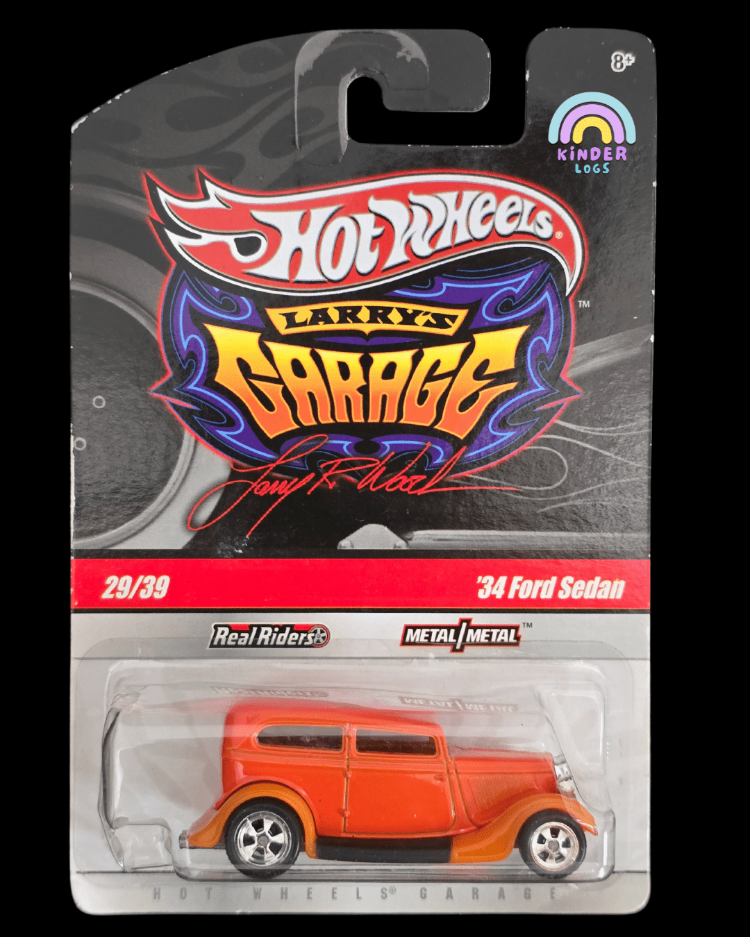 Hot Wheels 1934 Ford Sedan - Larry's Garage 29/39 (Orange) - Kinder Logs