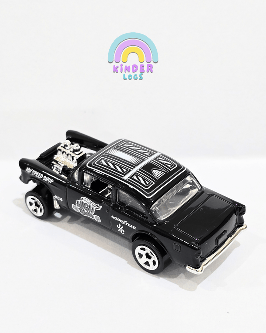 Hot Wheels 1955 Chevy Bel Air Gasser - Black (Uncarded) - Kinder Logs