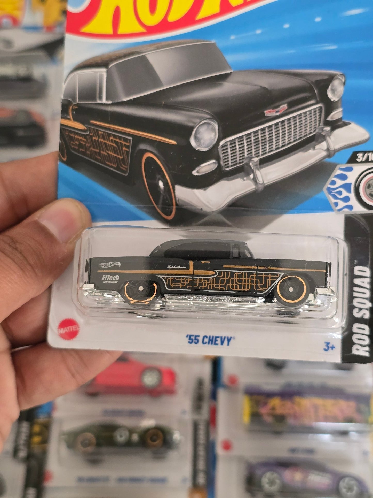 Hot Wheels 1955 Chevy - Black (Imported) - Kinder Logs