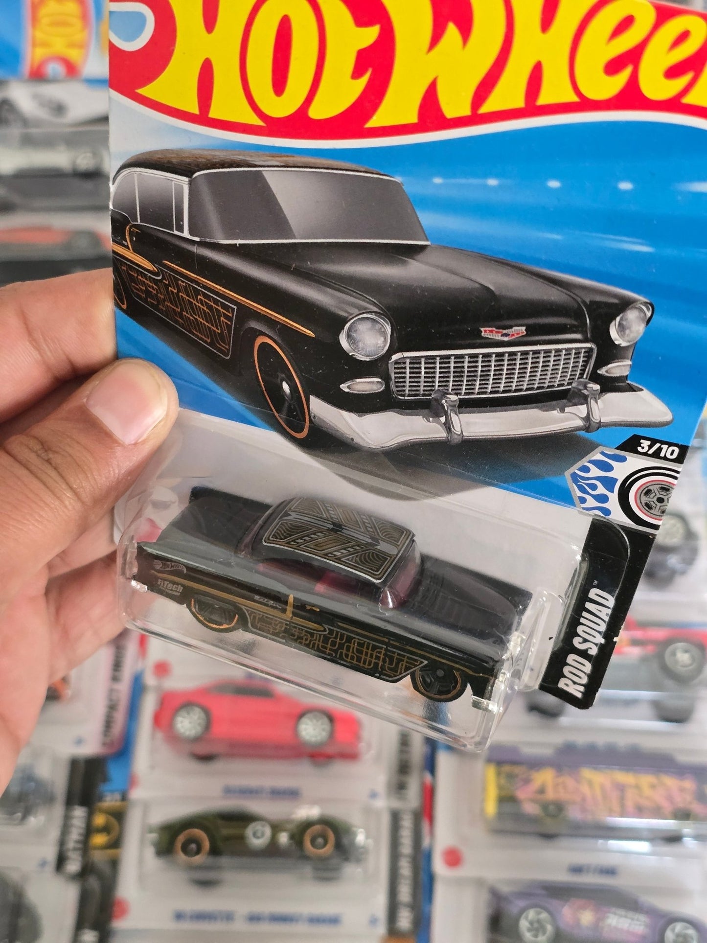 Hot Wheels 1955 Chevy - Black (Imported) - Kinder Logs