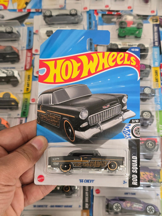 Hot Wheels 1955 Chevy - Black (Imported) - Kinder Logs