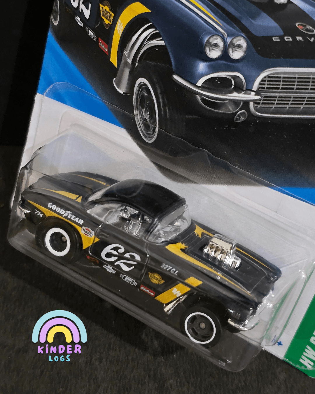 Hot Wheels 1962 Corvette Gasser Super Treasure Hunt (STH) - Kinder Logs