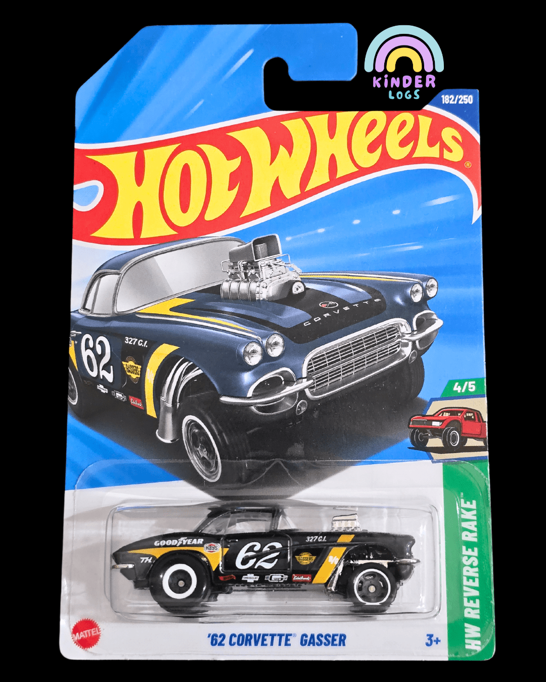 Hot Wheels 1962 Corvette Gasser Super Treasure Hunt (STH) - Kinder Logs