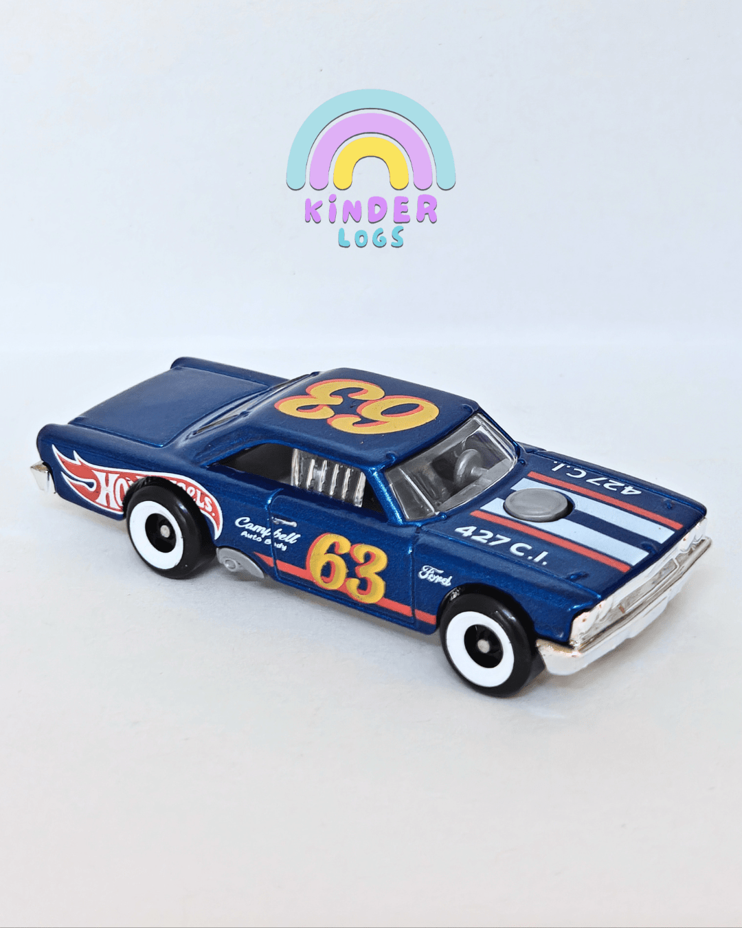 Hot Wheels 1963 Ford Galaxie - Blue (Uncarded - New) - Kinder Logs