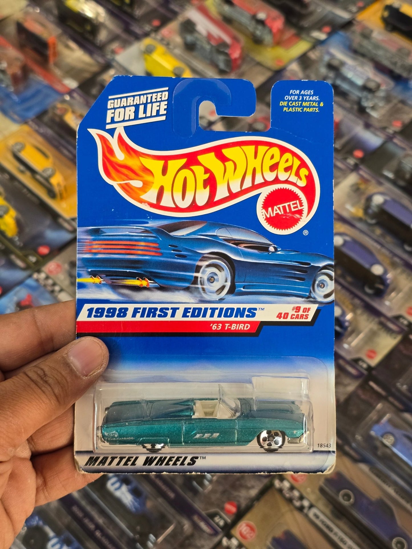 Hot Wheels 1963 Ford Thunderbird - 1998 First Editions - Kinder Logs