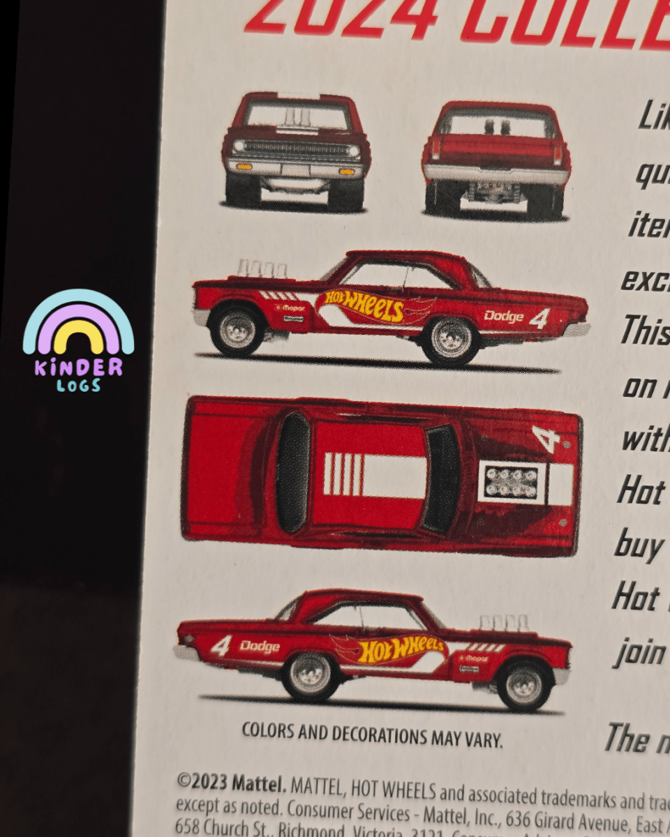 Hot Wheels 1965 Dodge Coronet - 2024 Collector Edition - Kinder Logs