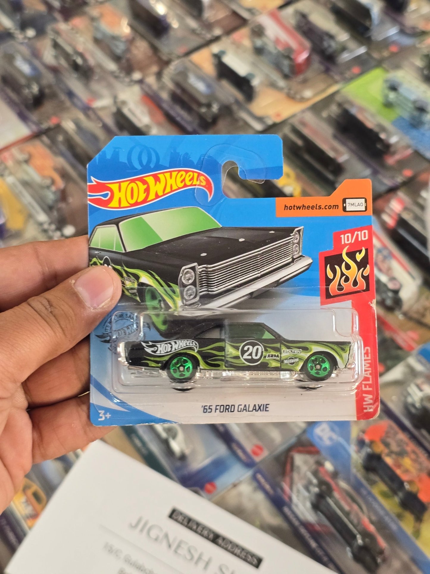 Hot Wheels 1965 Ford Galaxie - Short Card (Imported) - Kinder Logs