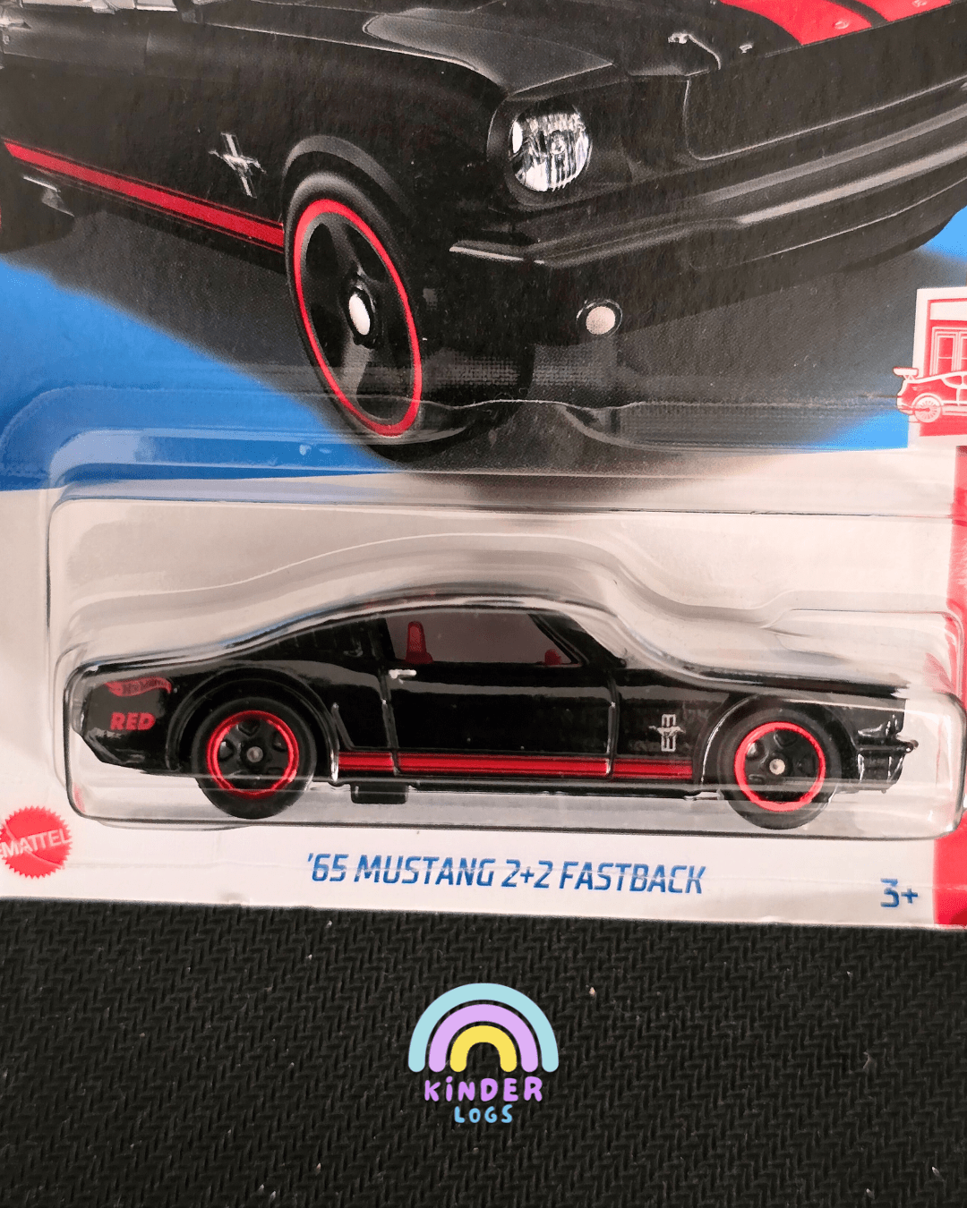 Hot Wheels 1965 Ford Mustang 2+2 Fastback RED Edition (Imported) - Kinder Logs