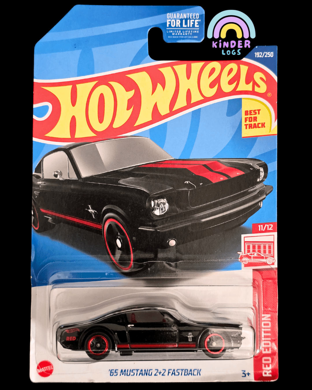Hot Wheels 1965 Ford Mustang 2+2 Fastback RED Edition (Imported) - Kinder Logs