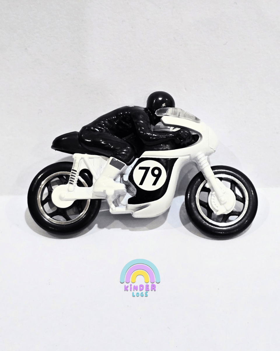 Hot Wheels 1966 Triumph Tiger 100 - White (Uncarded) - Kinder Logs