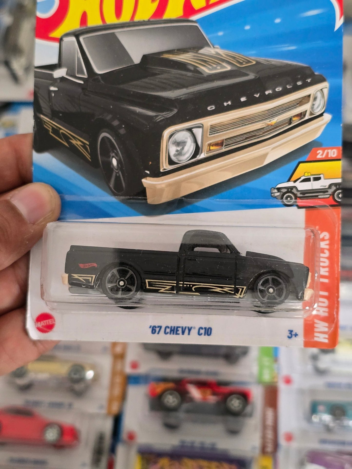 Hot Wheels 1967 Chevy C10 - Black (Imported) - Kinder Logs