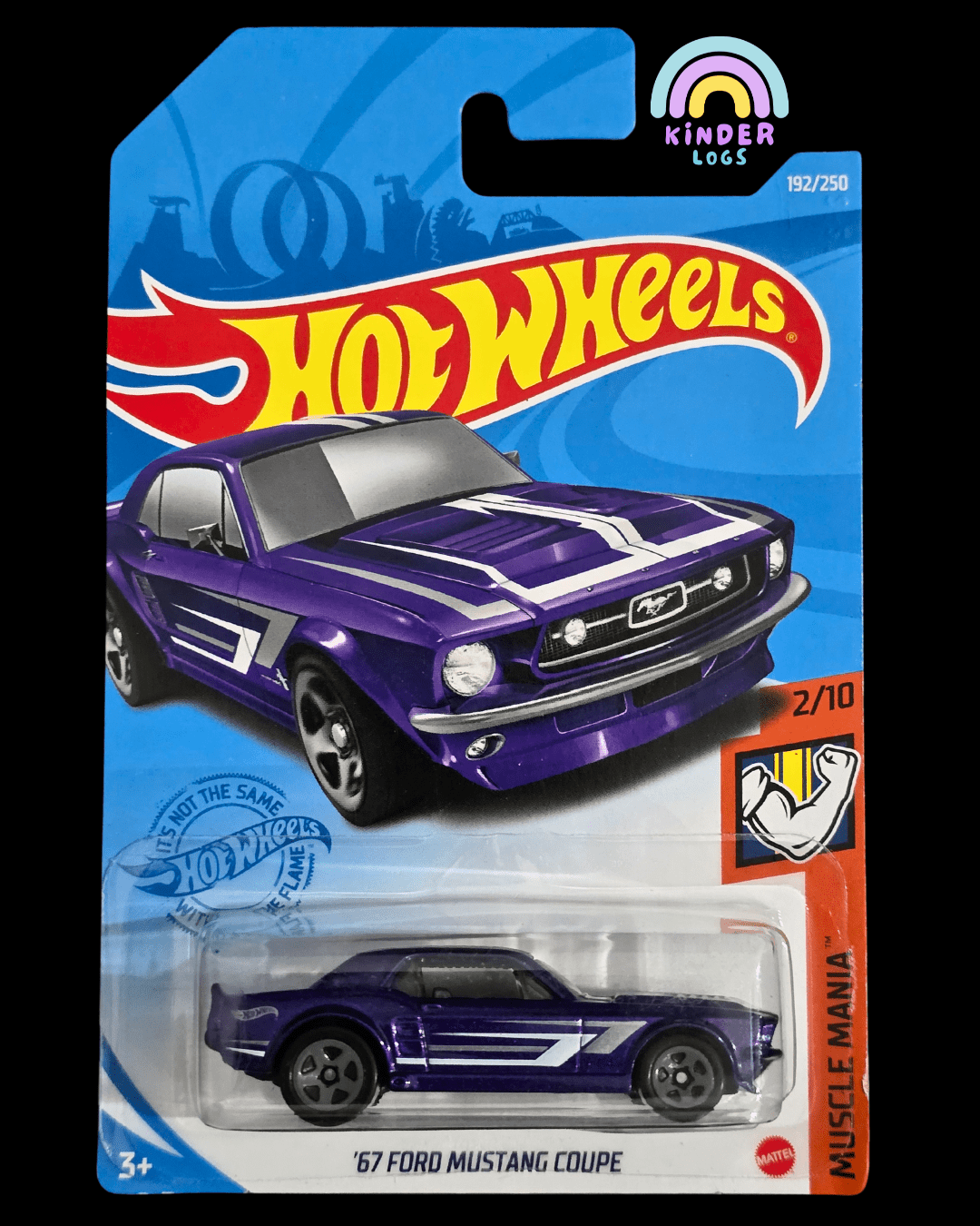 Hot Wheels 1967 Ford Mustang Coupe - Purple (Imported) - Kinder Logs