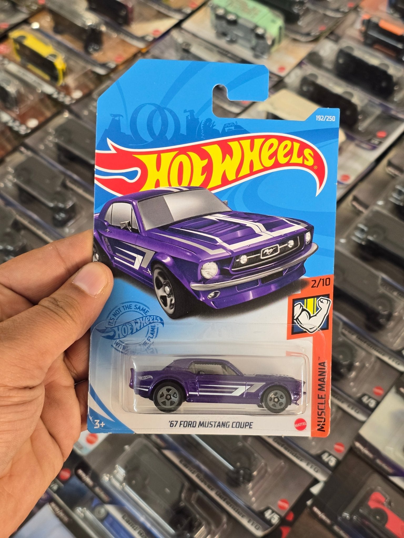 Hot Wheels 1967 Ford Mustang Coupe - Purple (Imported) - Kinder Logs