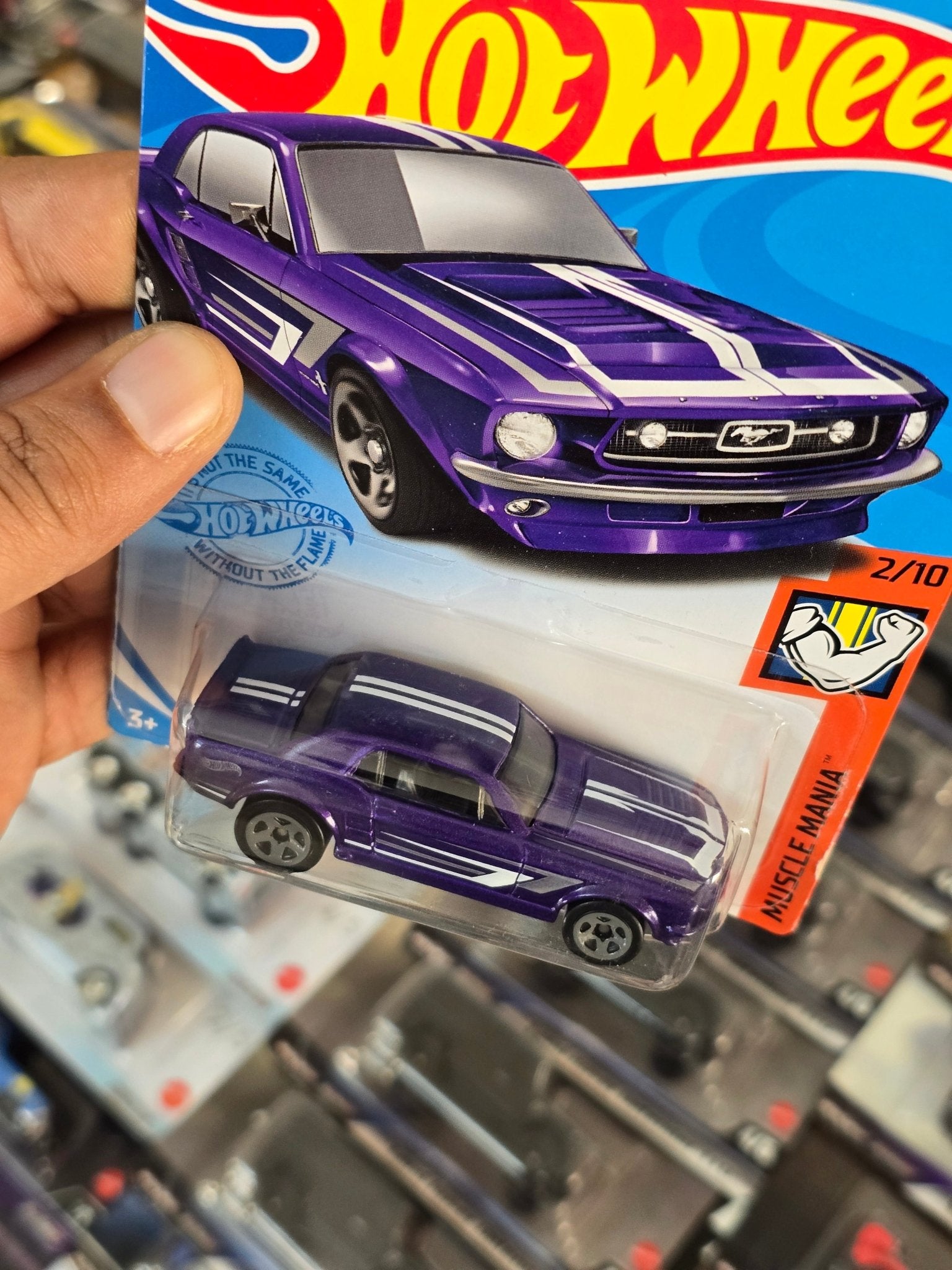 Hot Wheels 1967 Ford Mustang Coupe - Purple (Imported) - Kinder Logs
