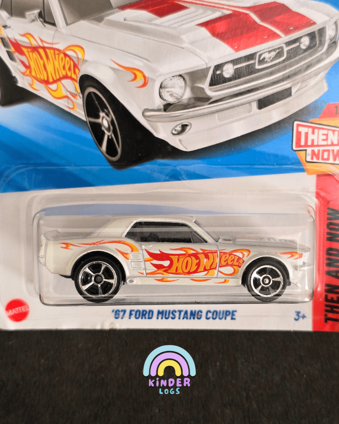 Hot Wheels 1967 Ford Mustang Coupe - White (Imported) - Kinder Logs