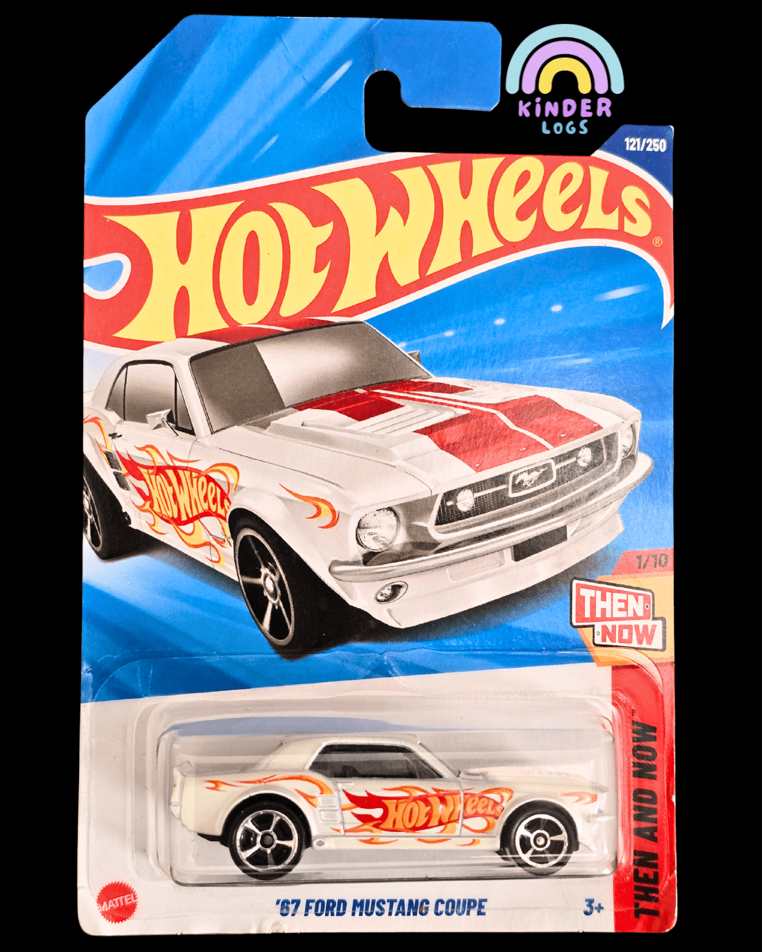 Hot Wheels 1967 Ford Mustang Coupe - White (Imported) - Kinder Logs