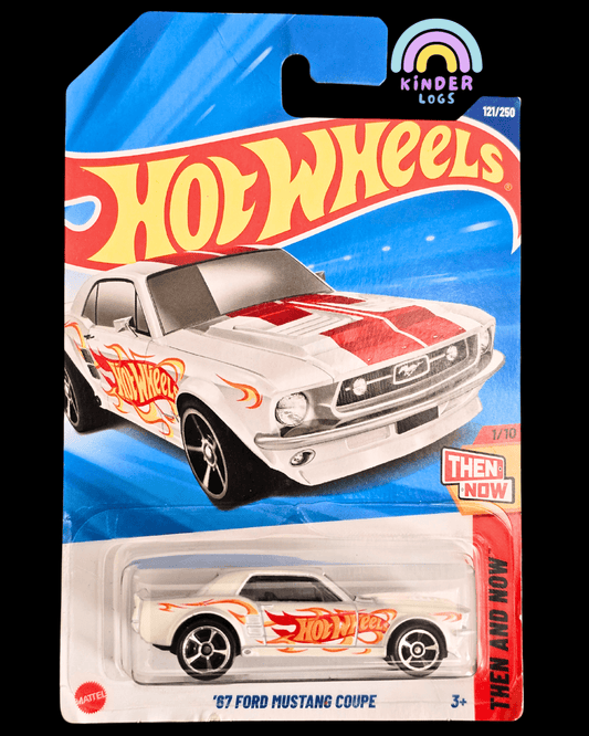 Hot Wheels 1967 Ford Mustang Coupe - White (Imported) - Kinder Logs