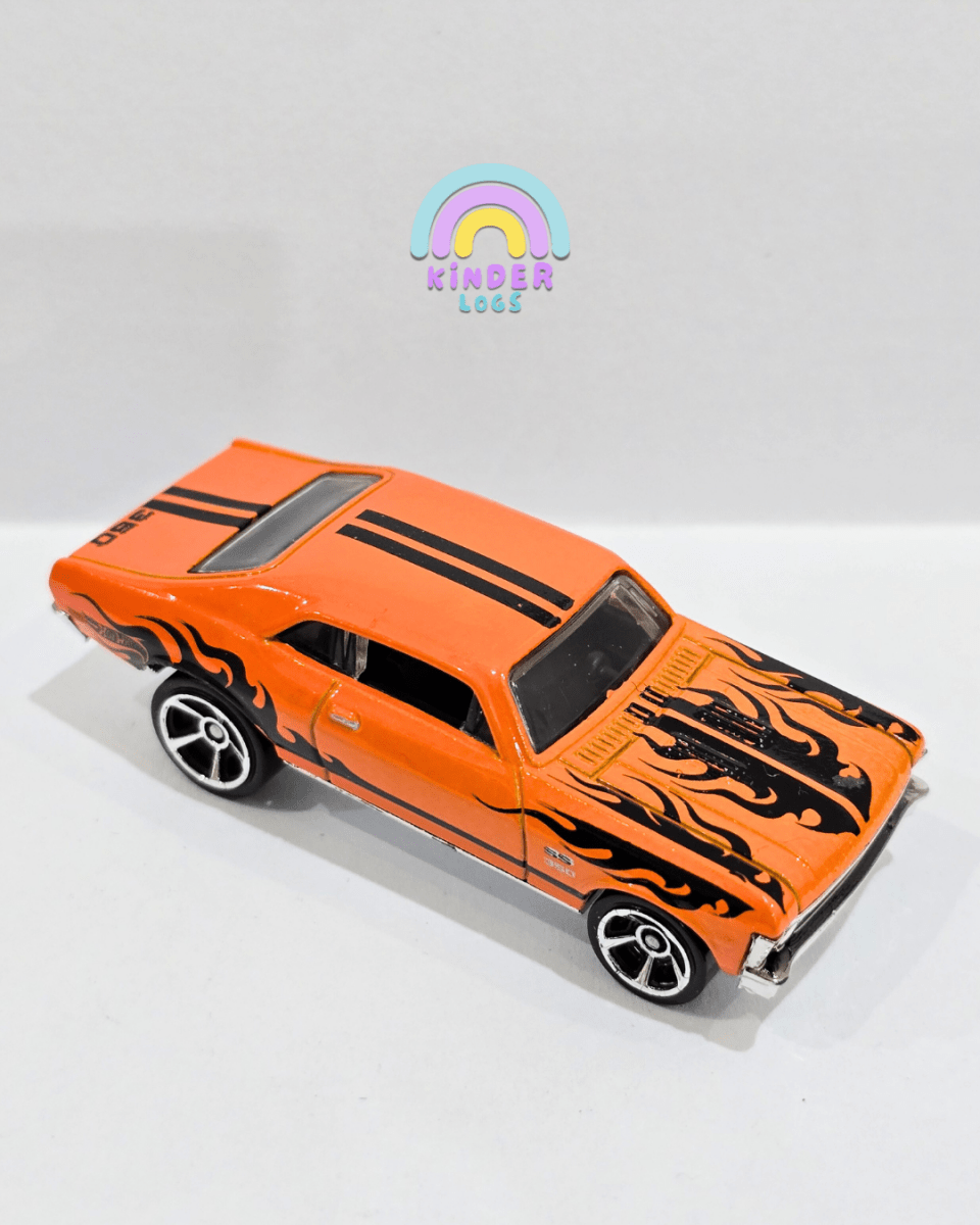 Hot Wheels 1968 Chevrolet Nova - Orange (Uncarded) - Kinder Logs
