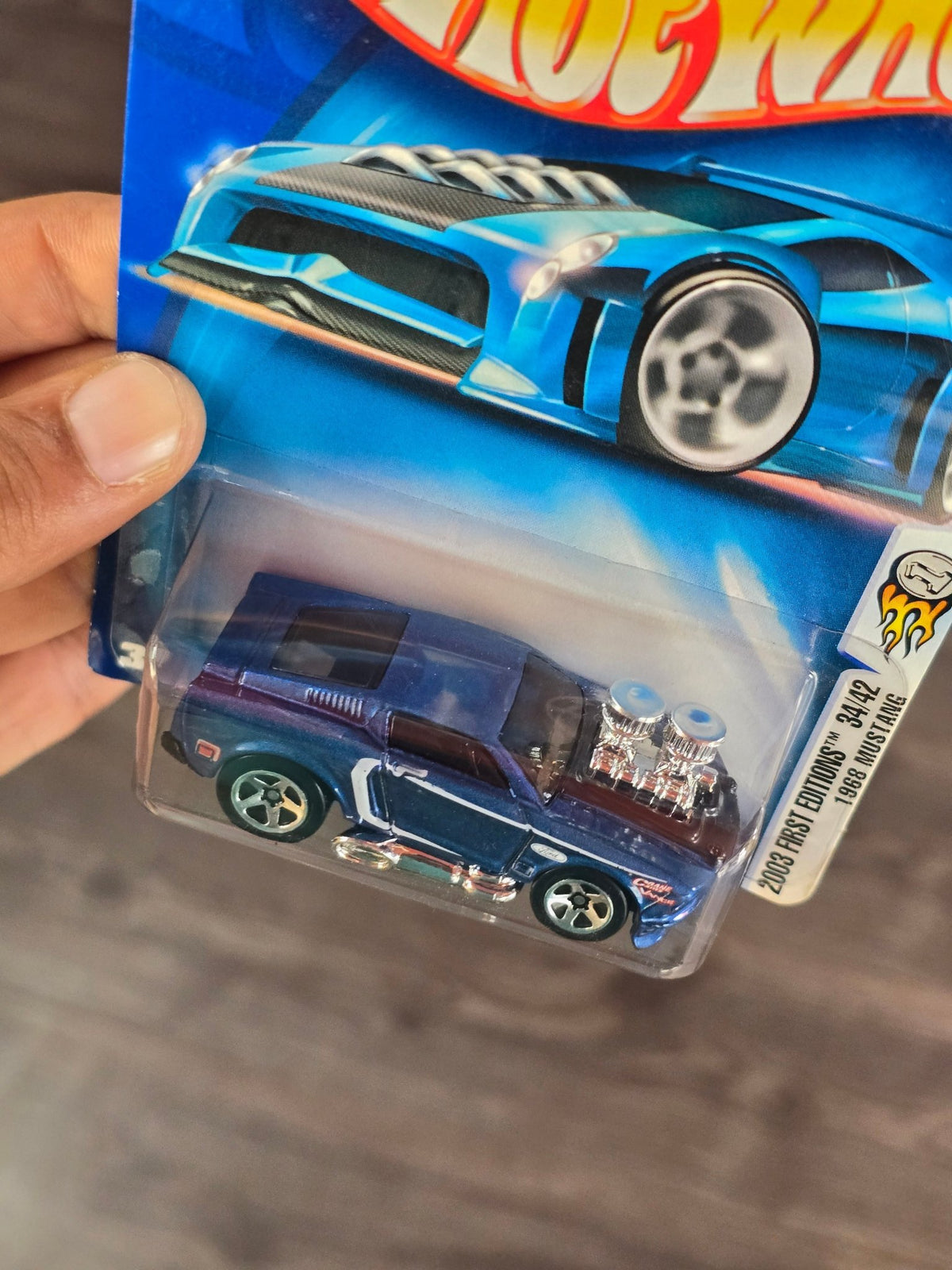 Hot Wheels 1968 Ford Mustang - 2003 First Editions (2003 Imported) - Kinder Logs
