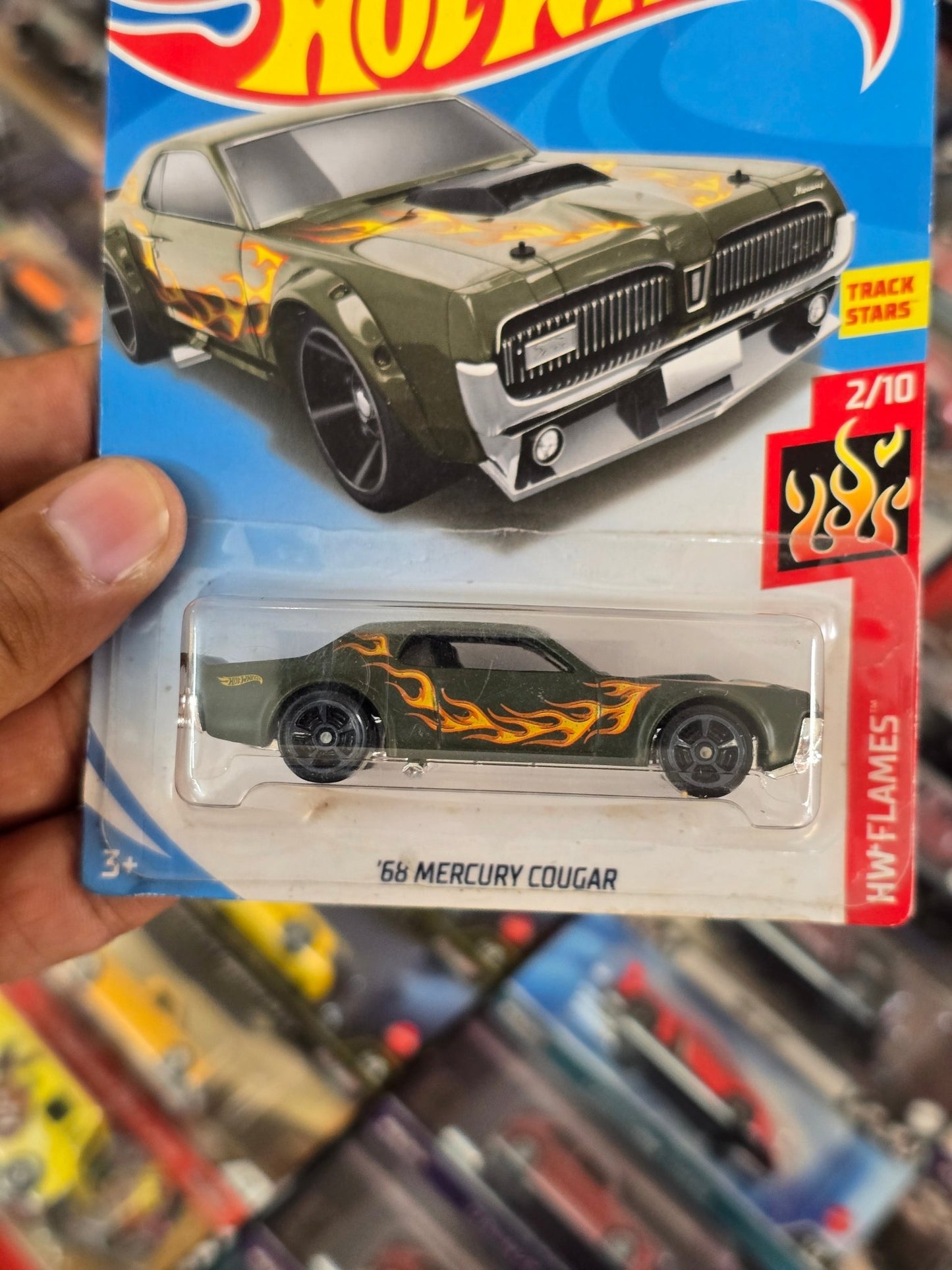 Hot Wheels 1968 Mercury Cougar - Matte Grey (2019 Card) - Kinder Logs