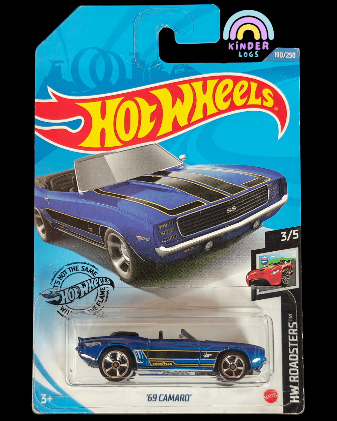 Hot Wheels 1969 Chevrolet Camaro Goodyear Edition (2020 Card) - Kinder Logs