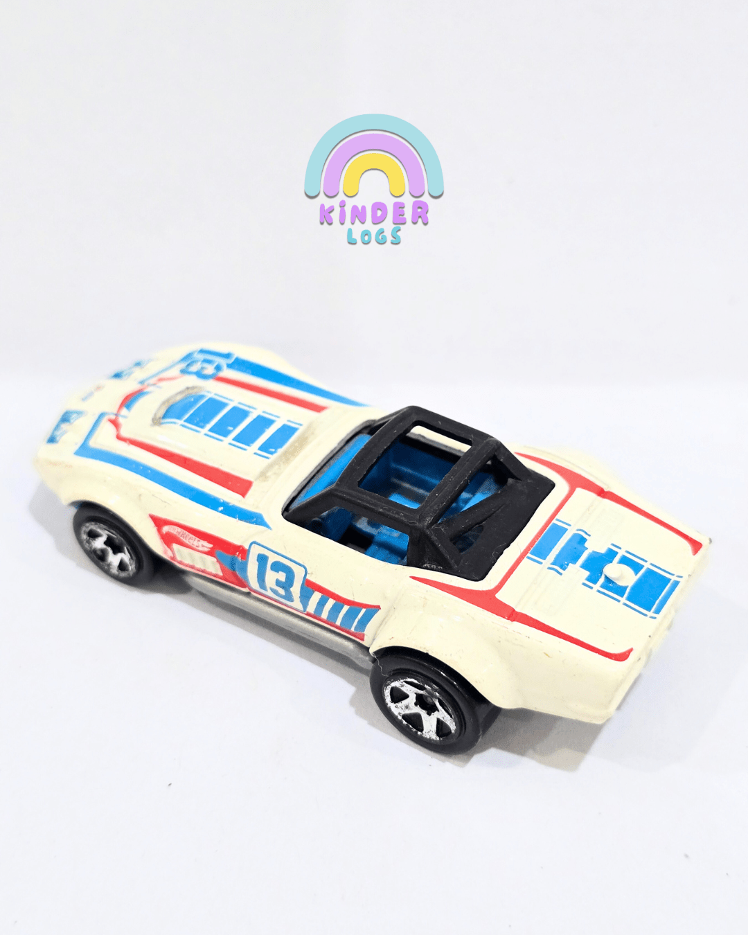 Hot Wheels 1969 Corvette Racer - White (Used Car) - Kinder Logs